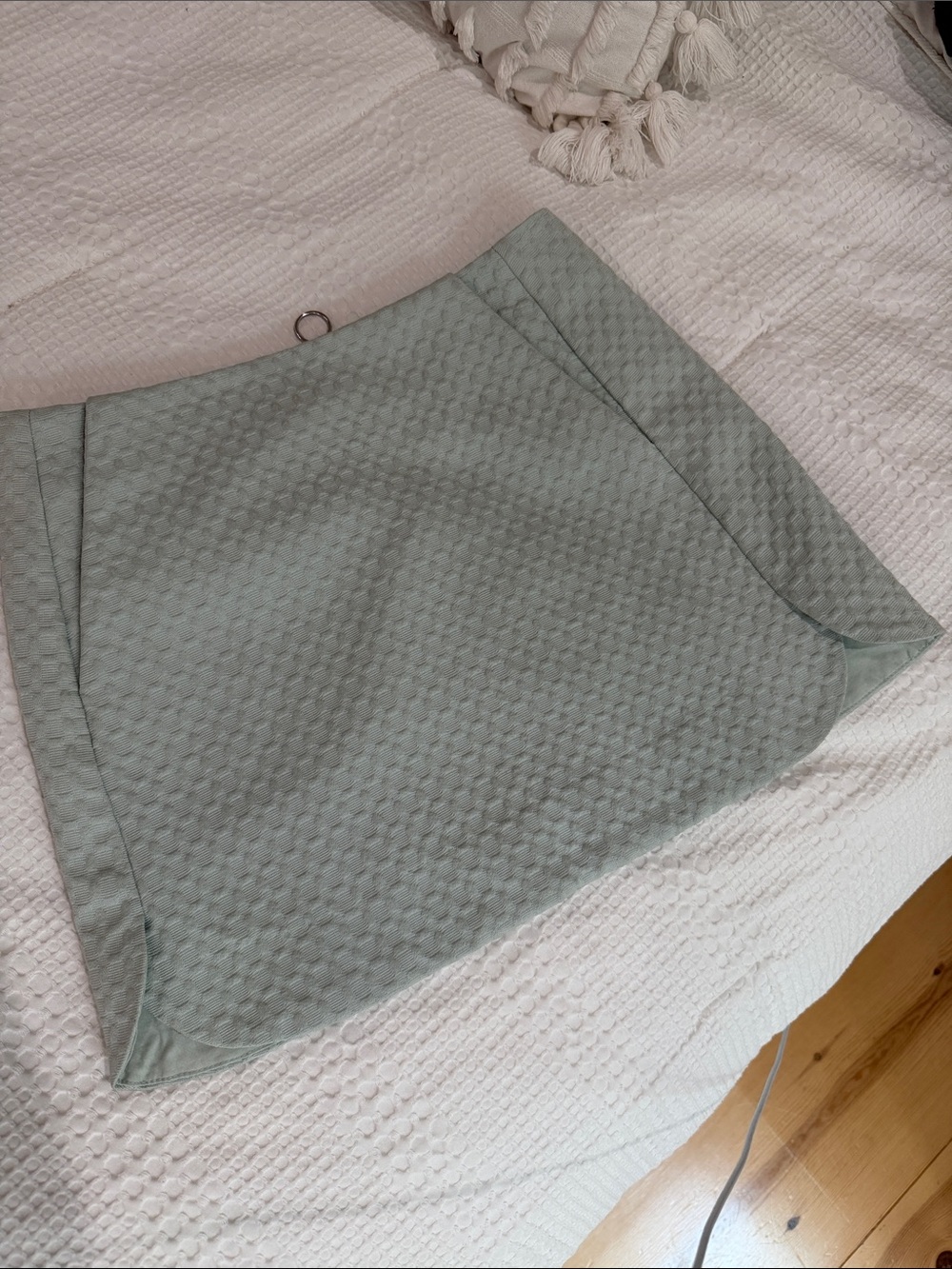 Topshop light sage green textured skirt
